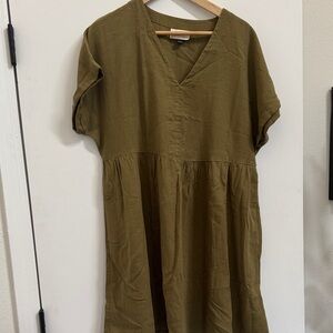 Universal Thread Olive Green  V-Neck Dress